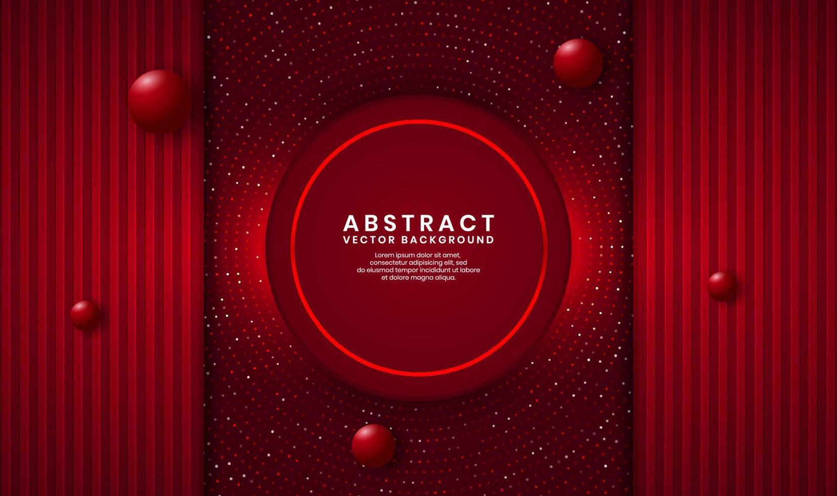 3D red luxury abstract background, overlap layer on dark space with glitter random dots effect decoration. Modern template element future style for flyer, banner, cover, brochure, or landing page vector