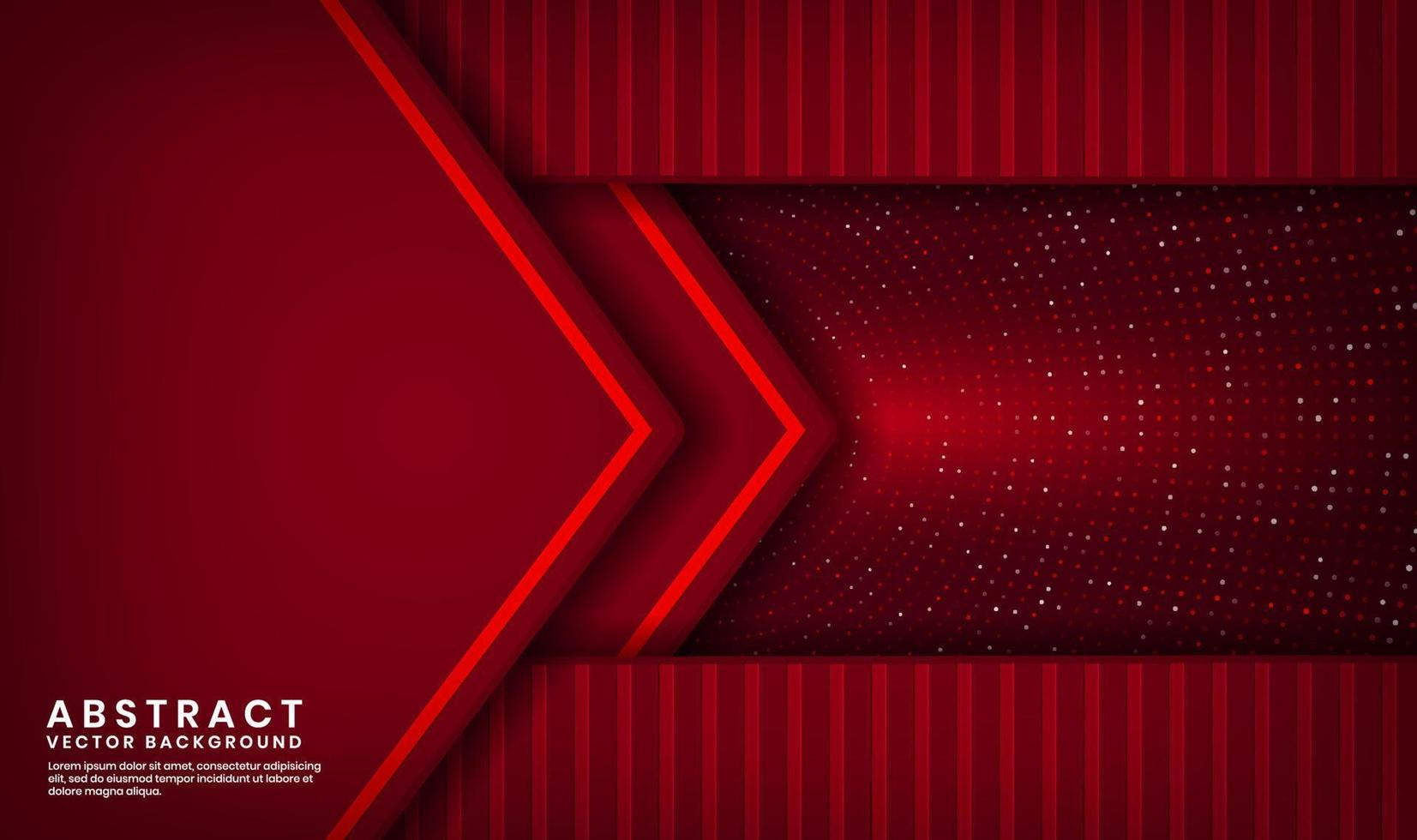 3D red luxury abstract background, overlap layer on dark space with glitter random dots effect decoration. Modern template element future style for flyer, banner, cover, brochure, or landing page vector