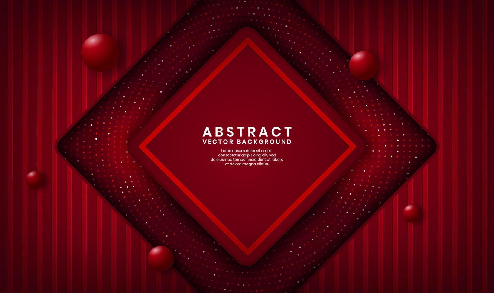 3D red luxury abstract background, overlap layer on dark space with glitter random dots effect decoration. Modern template element future style for flyer, banner, cover, brochure, or landing page vector