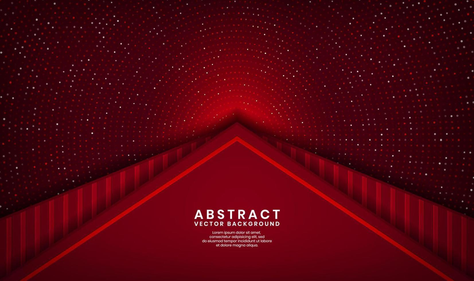 3D red luxury abstract background, overlap layer on dark space with glitter random dots effect decoration. Modern template element future style for flyer, banner, cover, brochure, or landing page vector