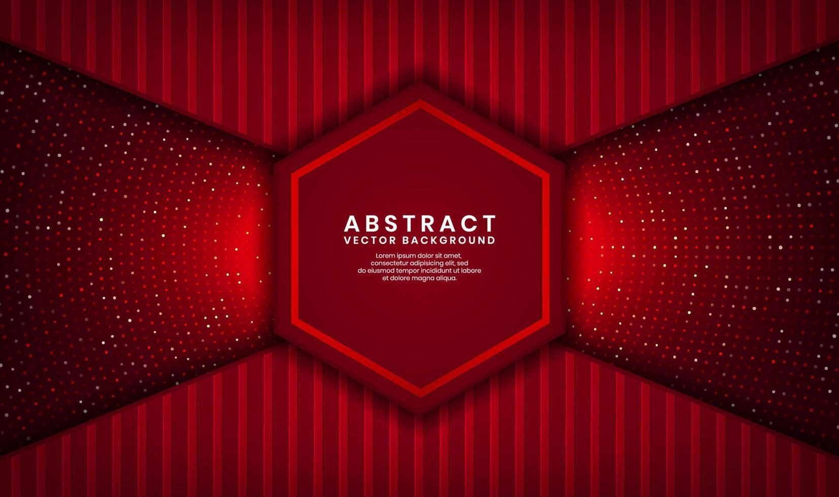 3D red luxury abstract background, overlap layer on dark space with glitter random dots effect decoration. Modern template element future style for flyer, banner, cover, brochure, or landing page vector