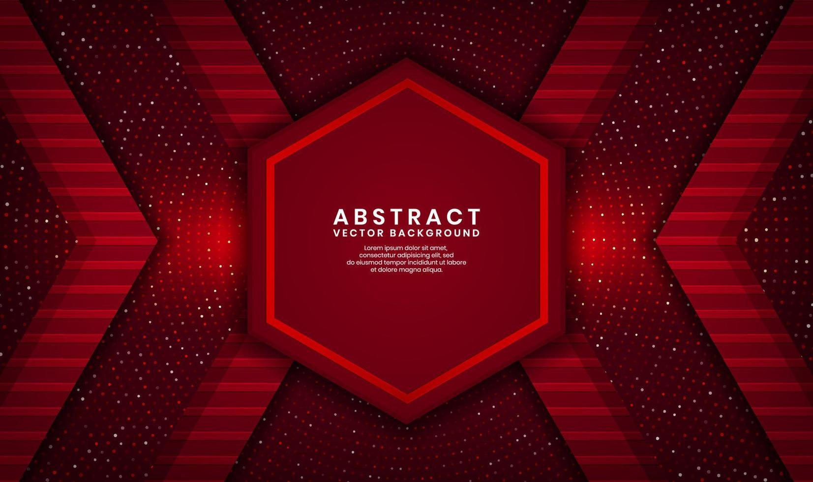 3D red luxury abstract background, overlap layer on dark space with glitter random dots effect decoration. Modern template element future style for flyer, banner, cover, brochure, or landing page vector