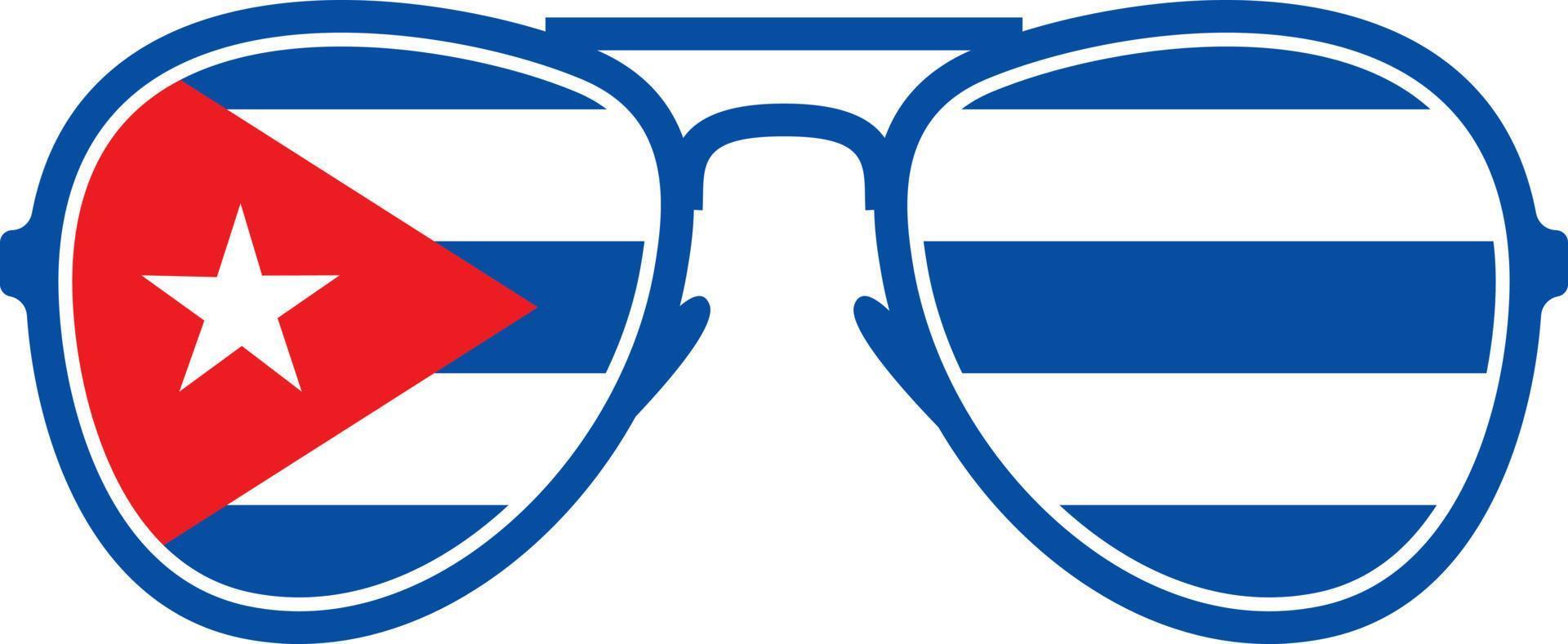 Cuban flag sunglasses vector