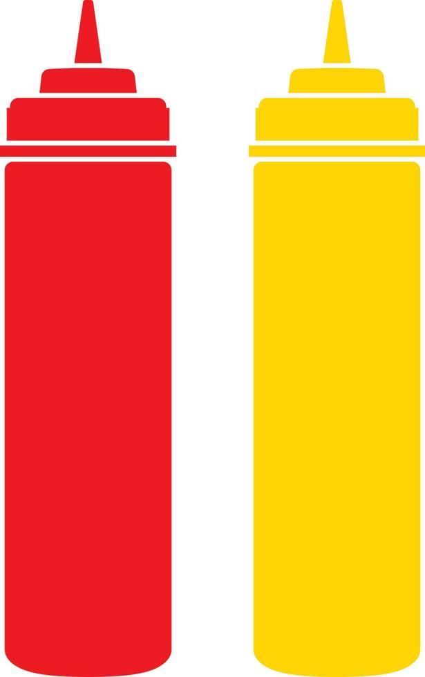 Ketchup and mustard bottle vector