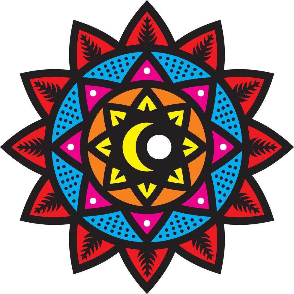 mandala en color vector