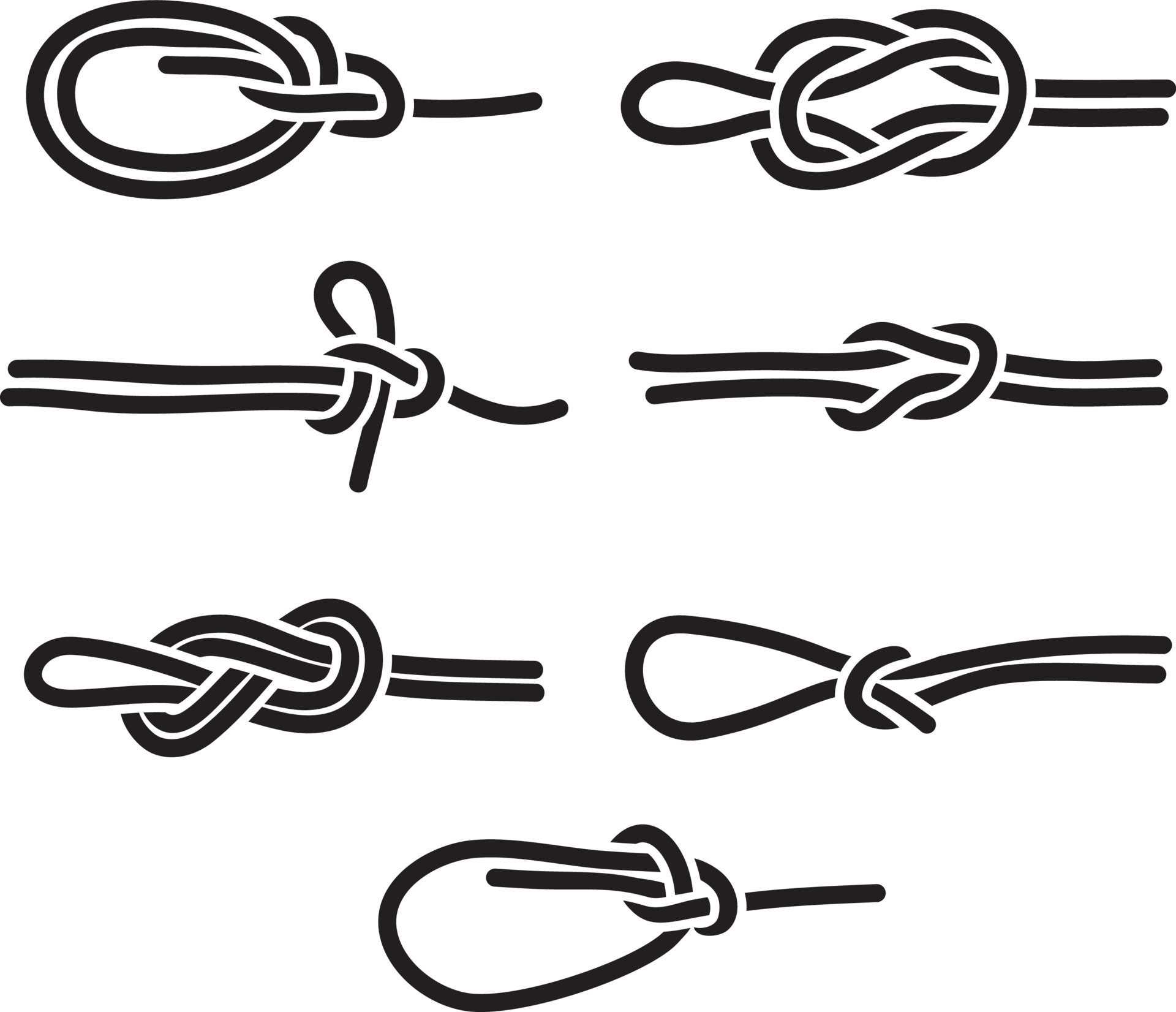 Rope knot set 4692429 Vector Art at Vecteezy
