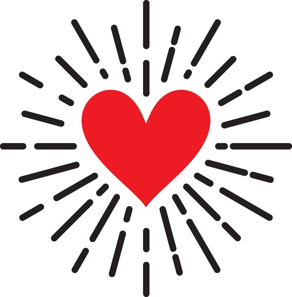 Heart burst in flat style vector