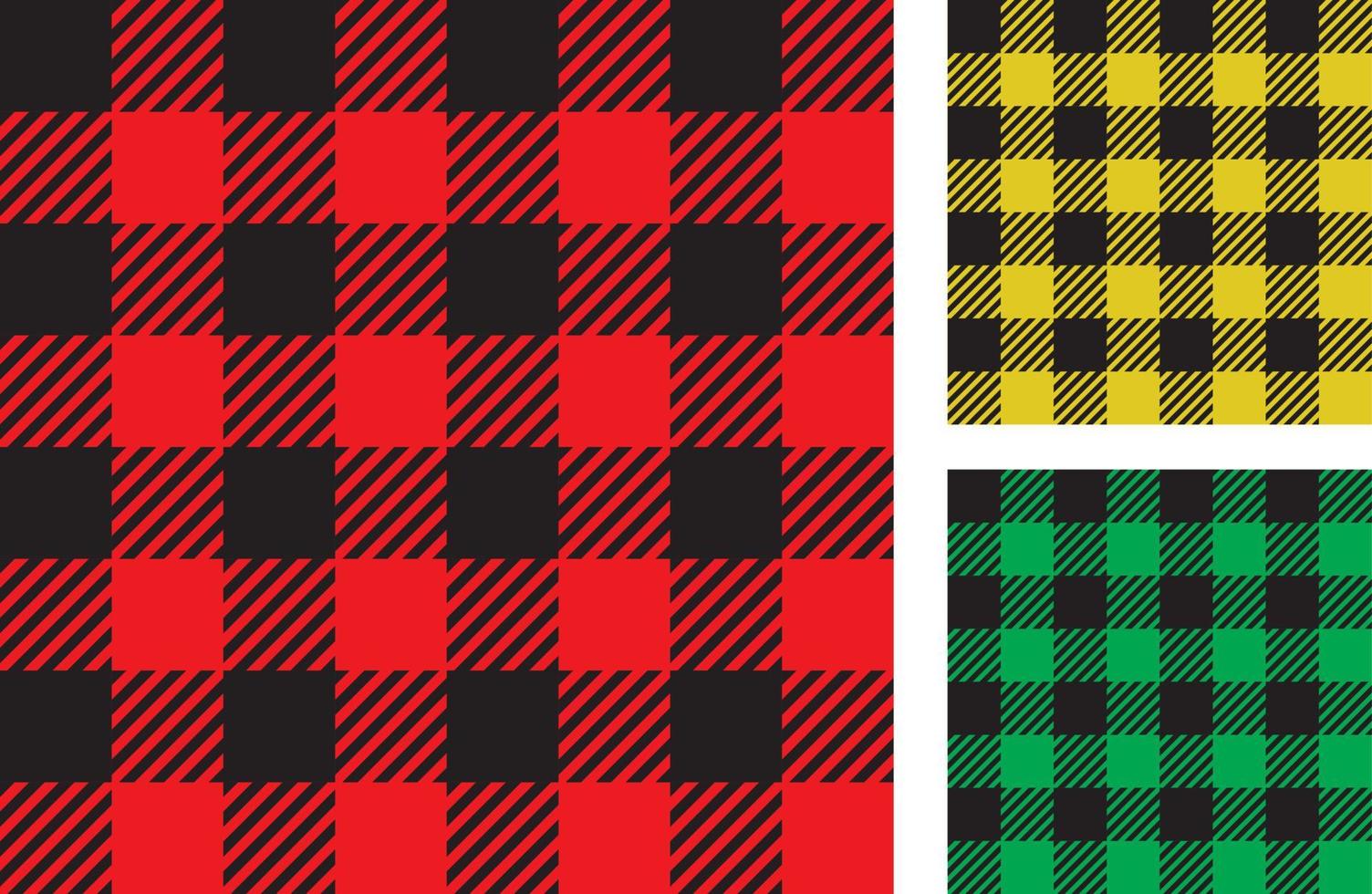 Plaid pattern in red, yellow and green vector