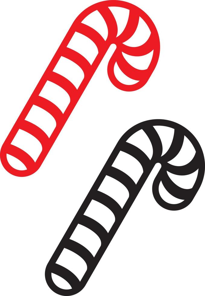 Candy cane outline vector