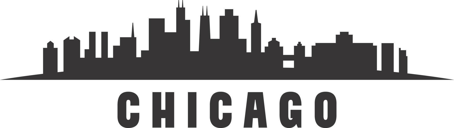 silueta del horizonte de chicago vector