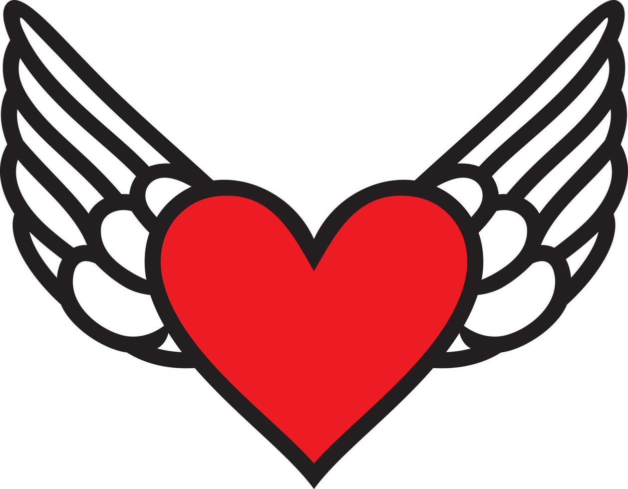 corazon con alas de angel 4692480 Vector en Vecteezy