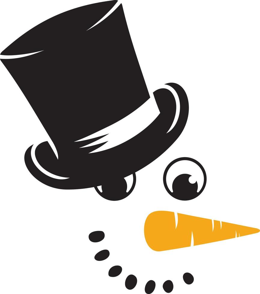 Snowman face with hat vector