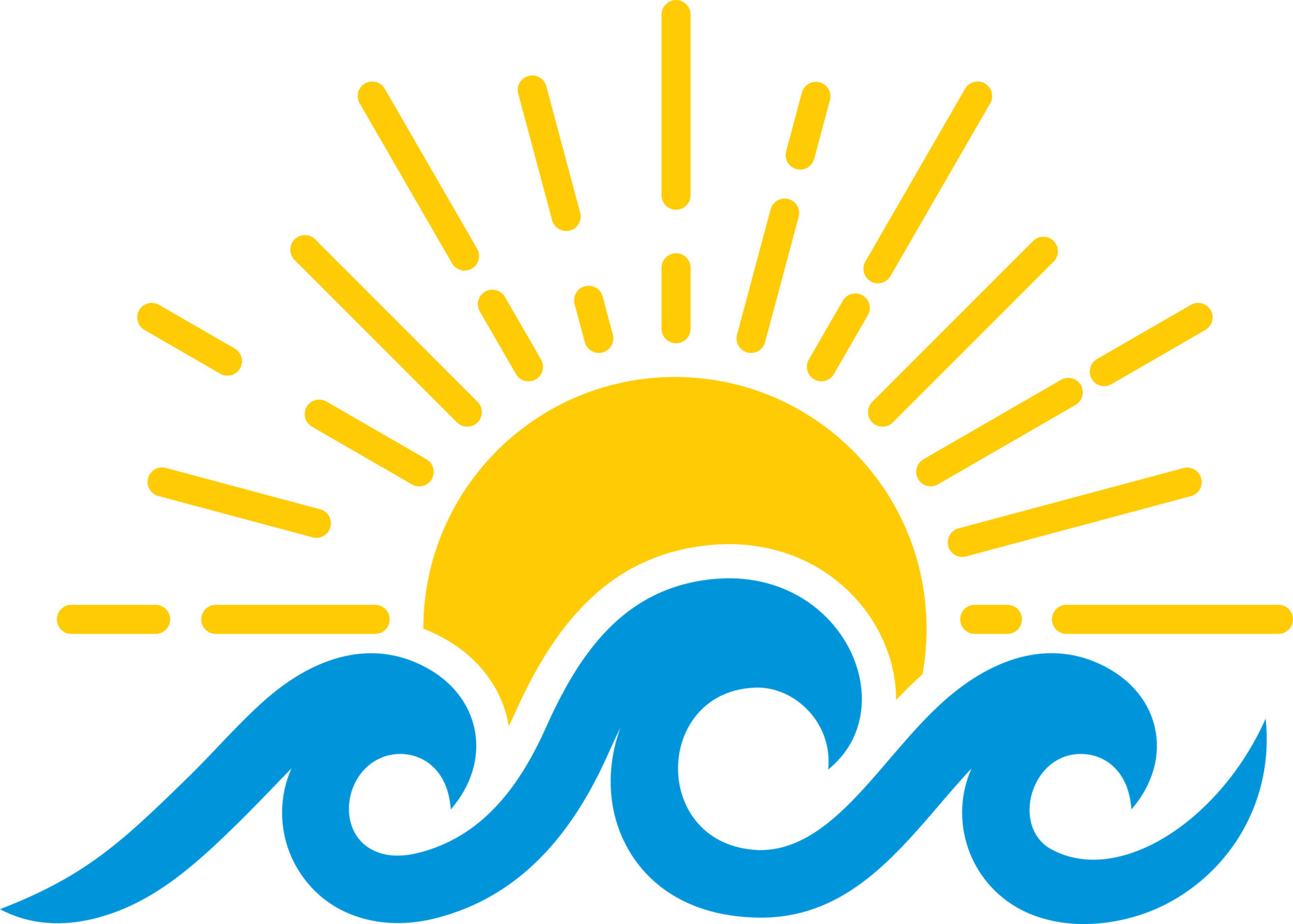 Waves and sun 4692542 Vector Art at Vecteezy