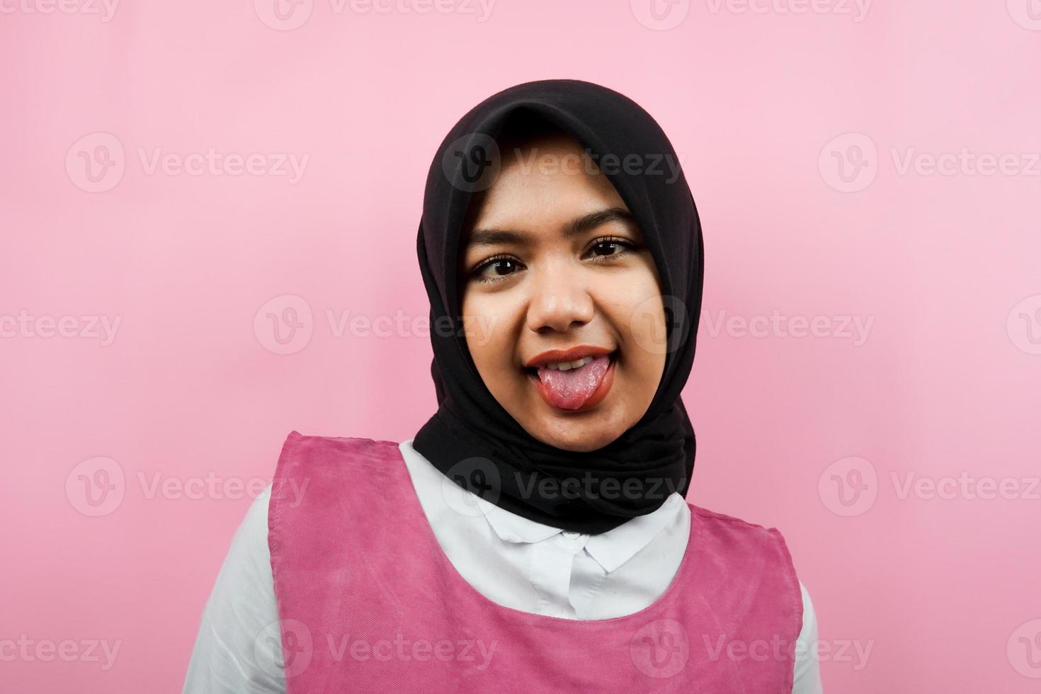 Close-up of beautiful young muslim woman isolated photo