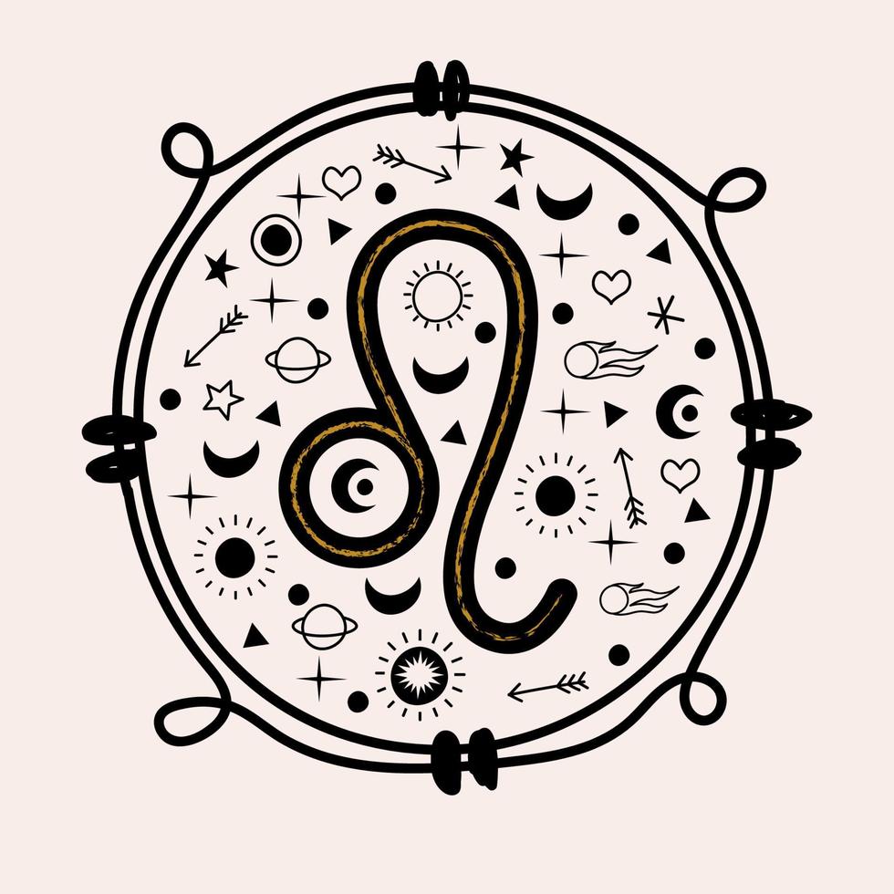 signo del zodíaco leo. constelación de leo. ilustración vectorial en estilo plano. vector