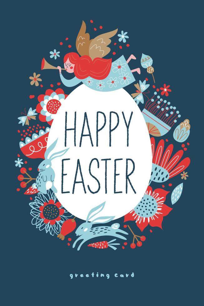 Happy Easter. Vector template for greeting cards.