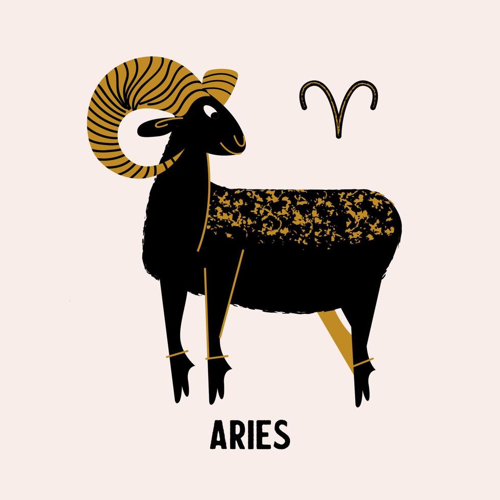 signo del zodíaco aries. horóscopo y astrología. ilustración vectorial en un estilo plano. vector