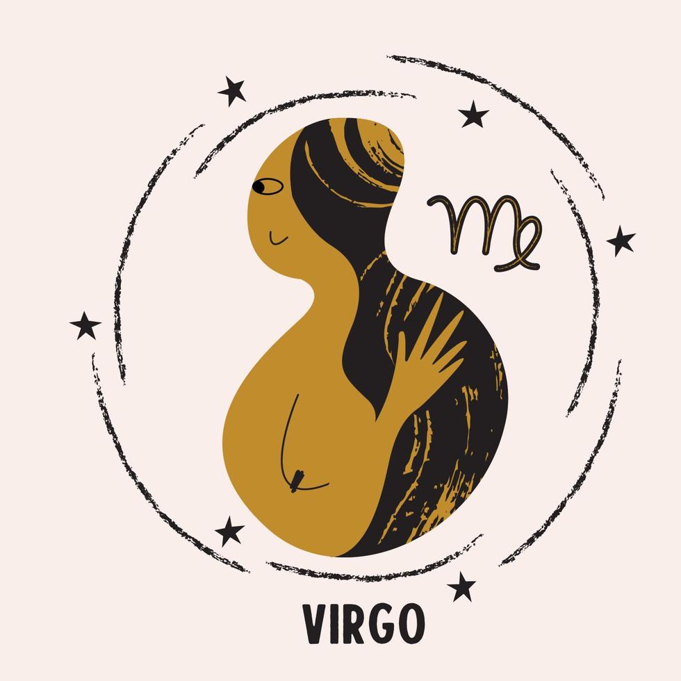 Sign of the zodiac Virgo. Constellation of the Virgo. Vector illustration.