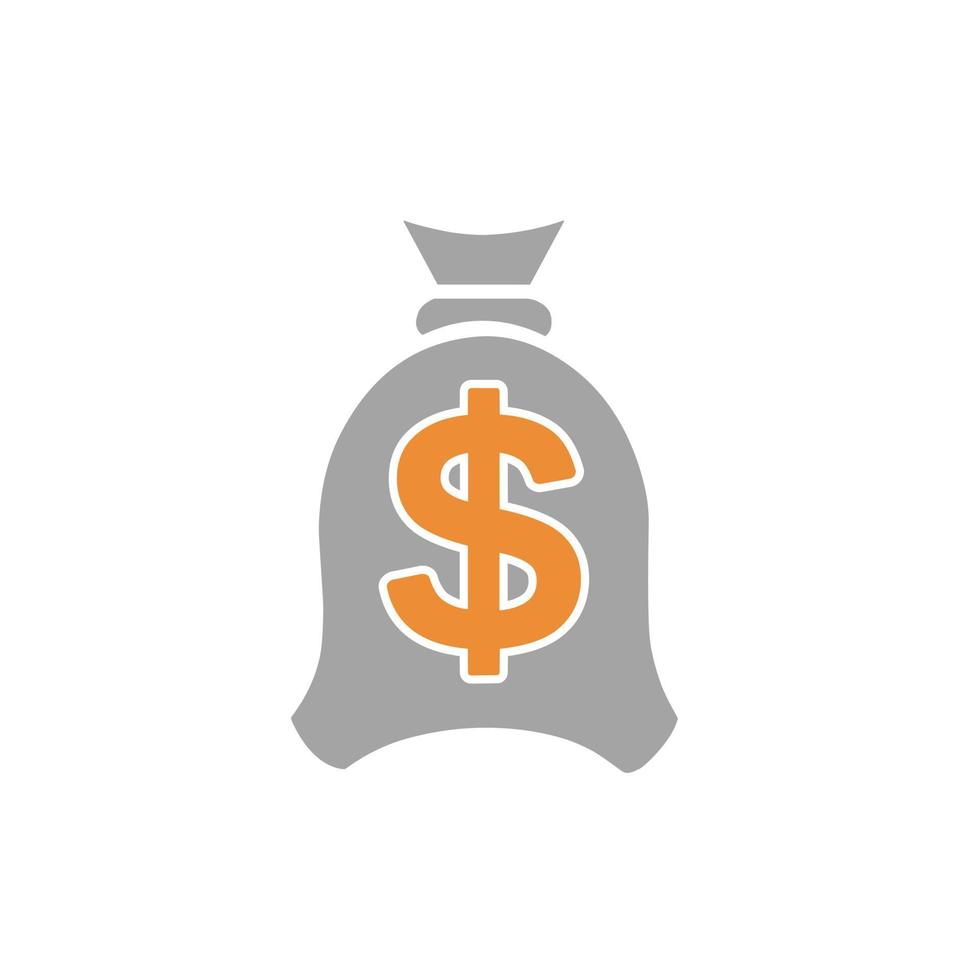 vector bag icon with dollar symbol