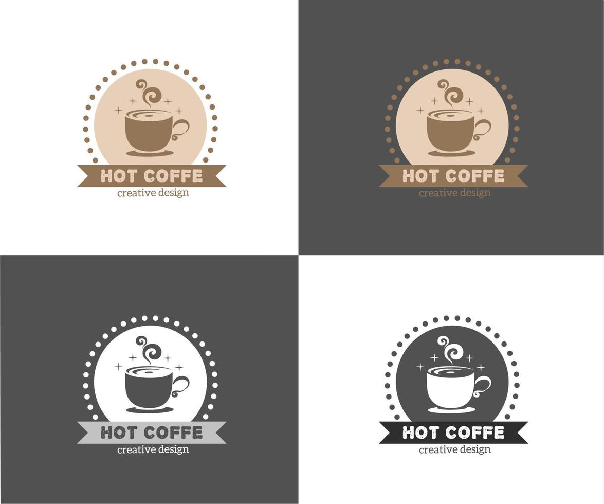 vector gratis de diseño de logotipo de café caliente