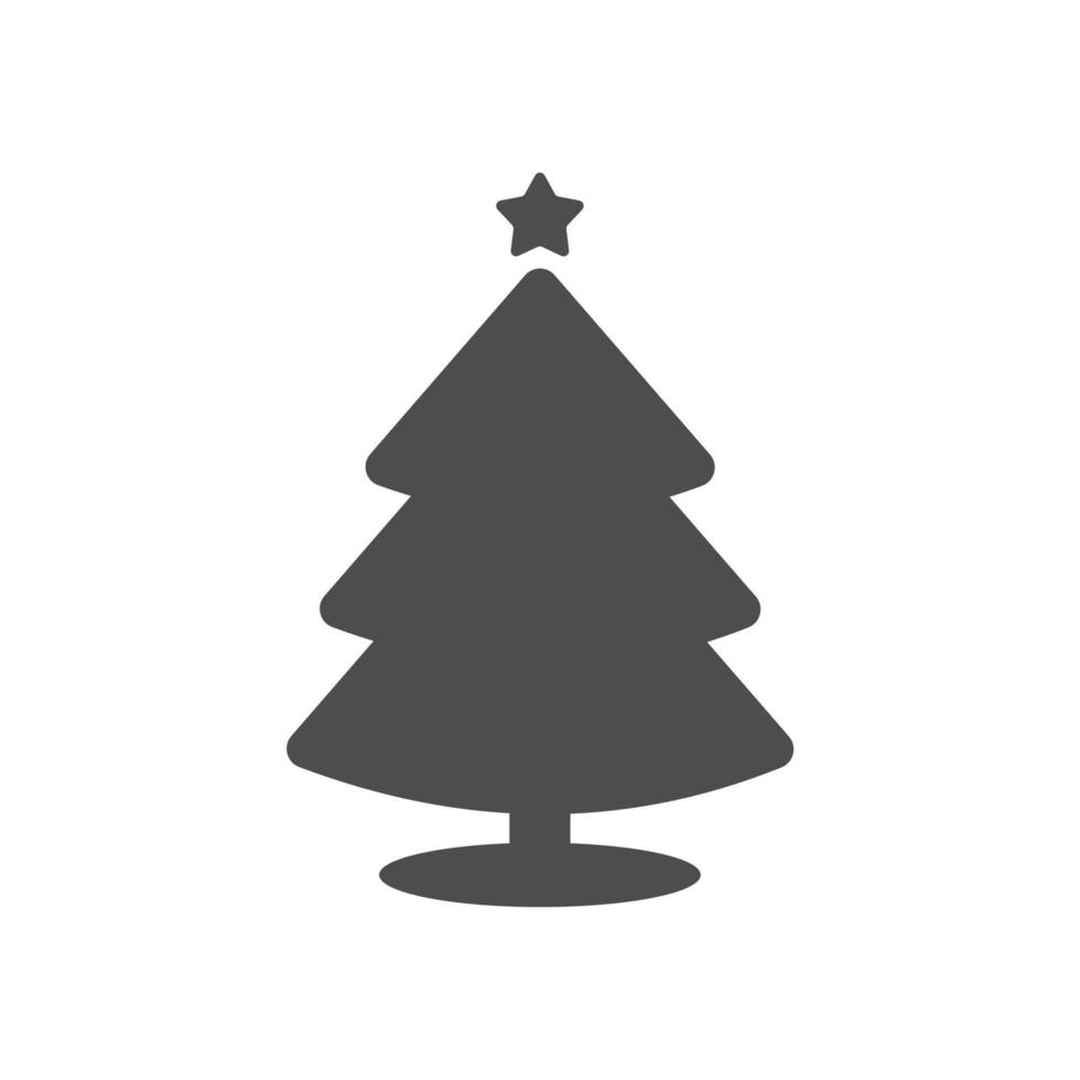 simple christmas tree icon on white background vector