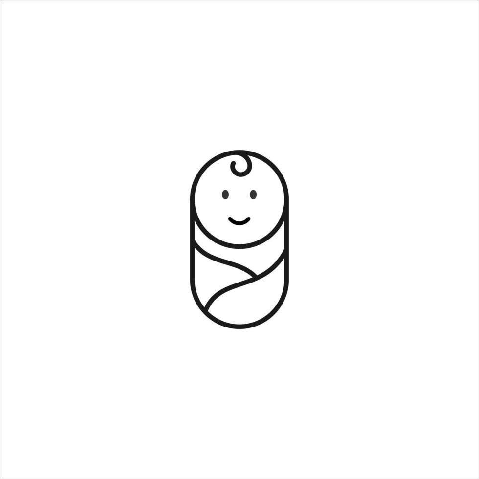 baby and children themed simple line icon vector