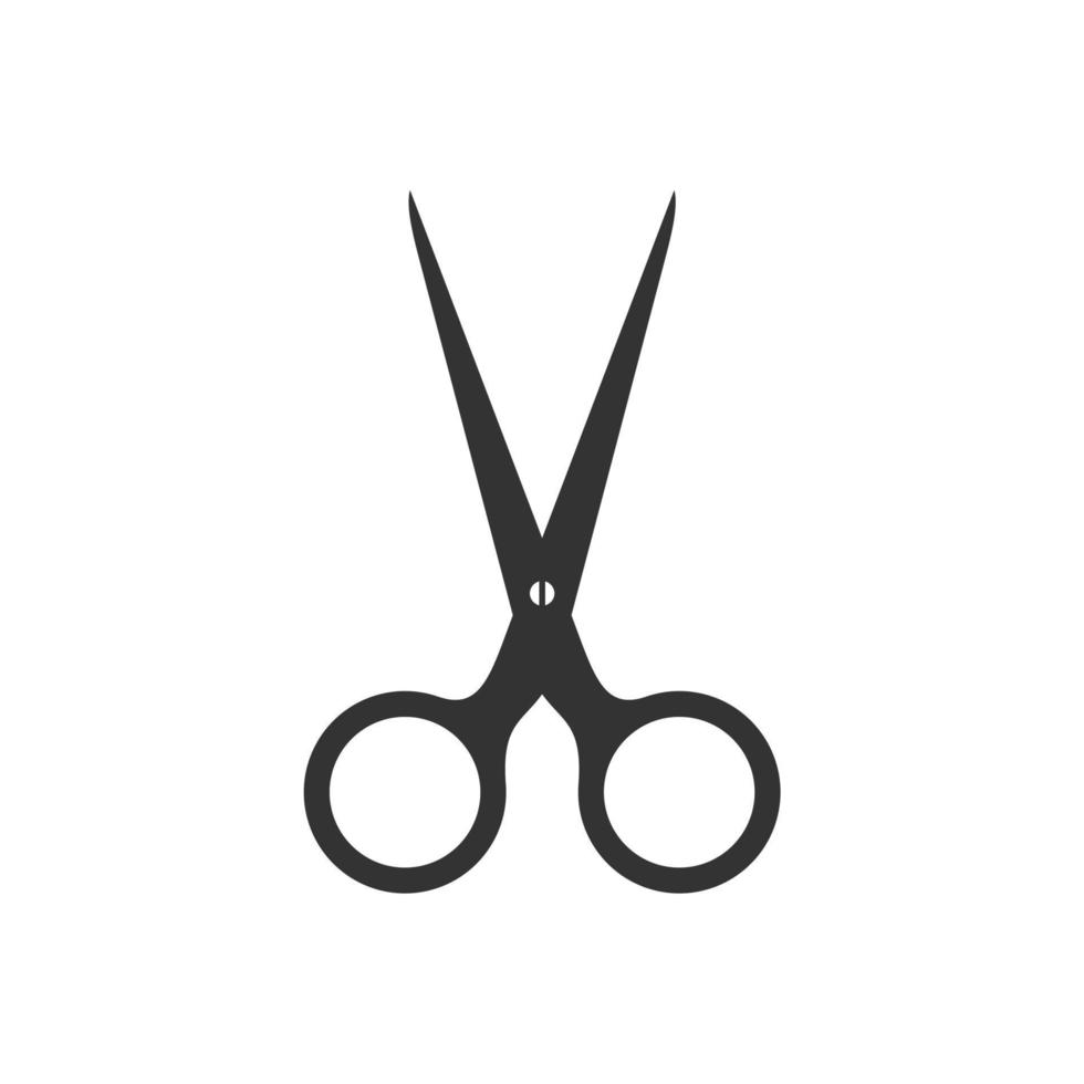 simple flat black and white scissors icon, Stock vector