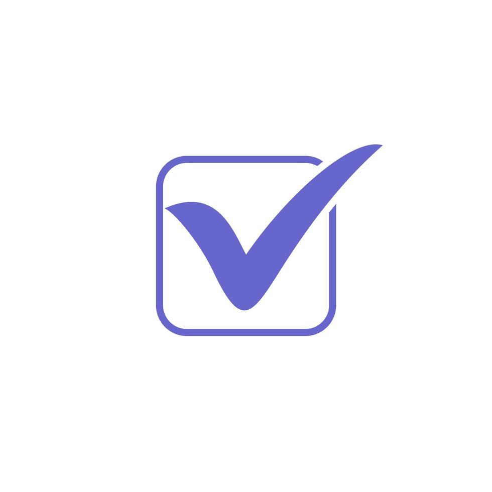 icono de marca de verificación en color azul vector