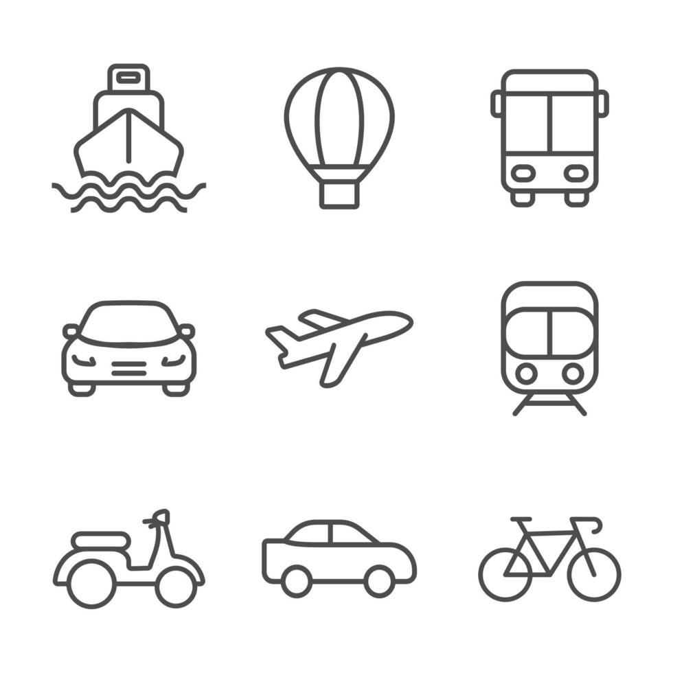 icono de línea simple de vehículo de transporte vector