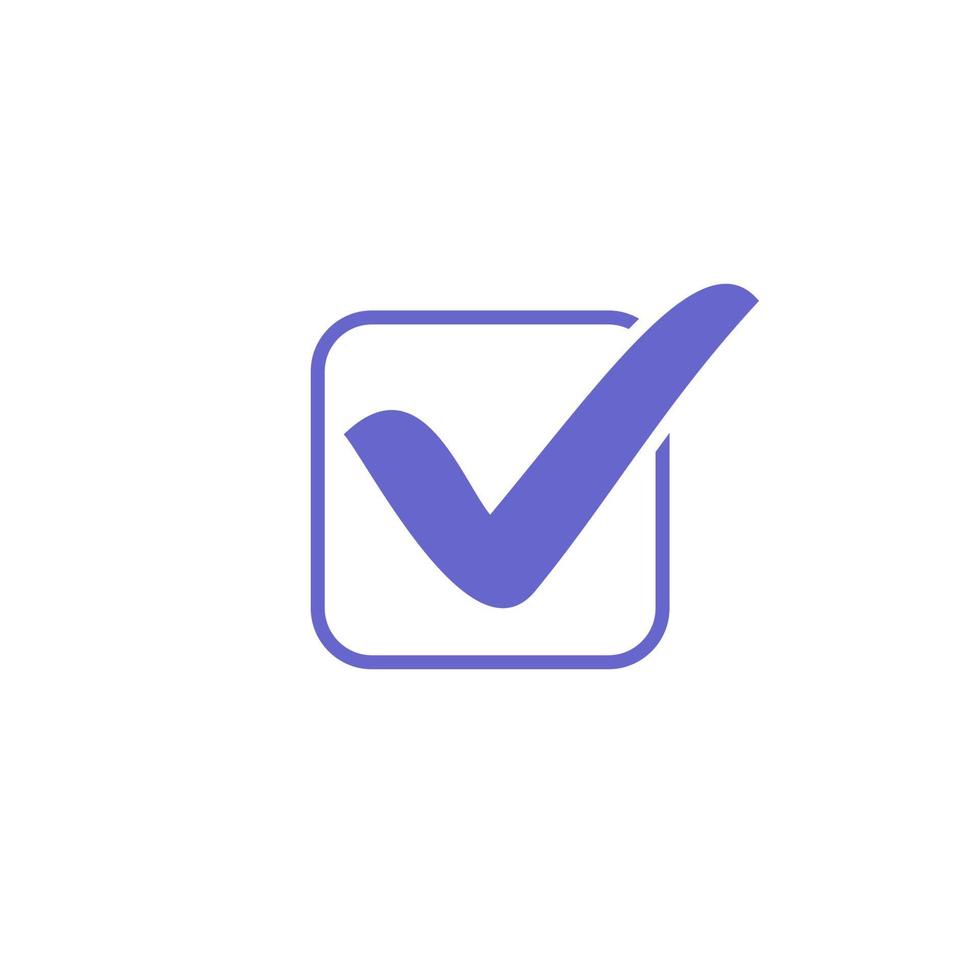 check mark icon in blue color vector