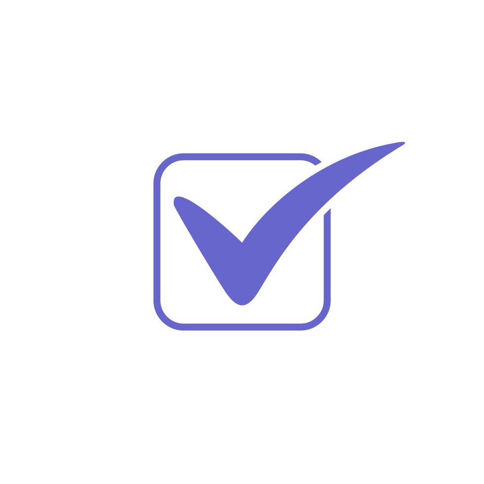 check mark icon in blue color vector