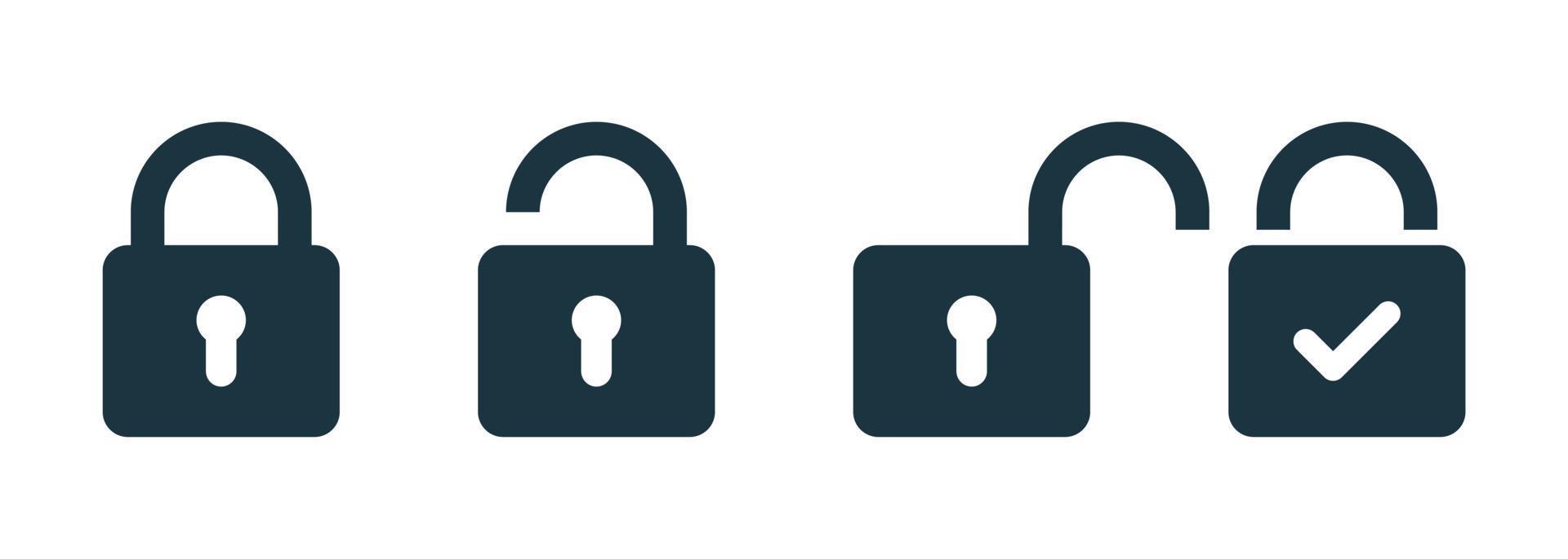 lock and key icon set 4693391 Vector Art at Vecteezy