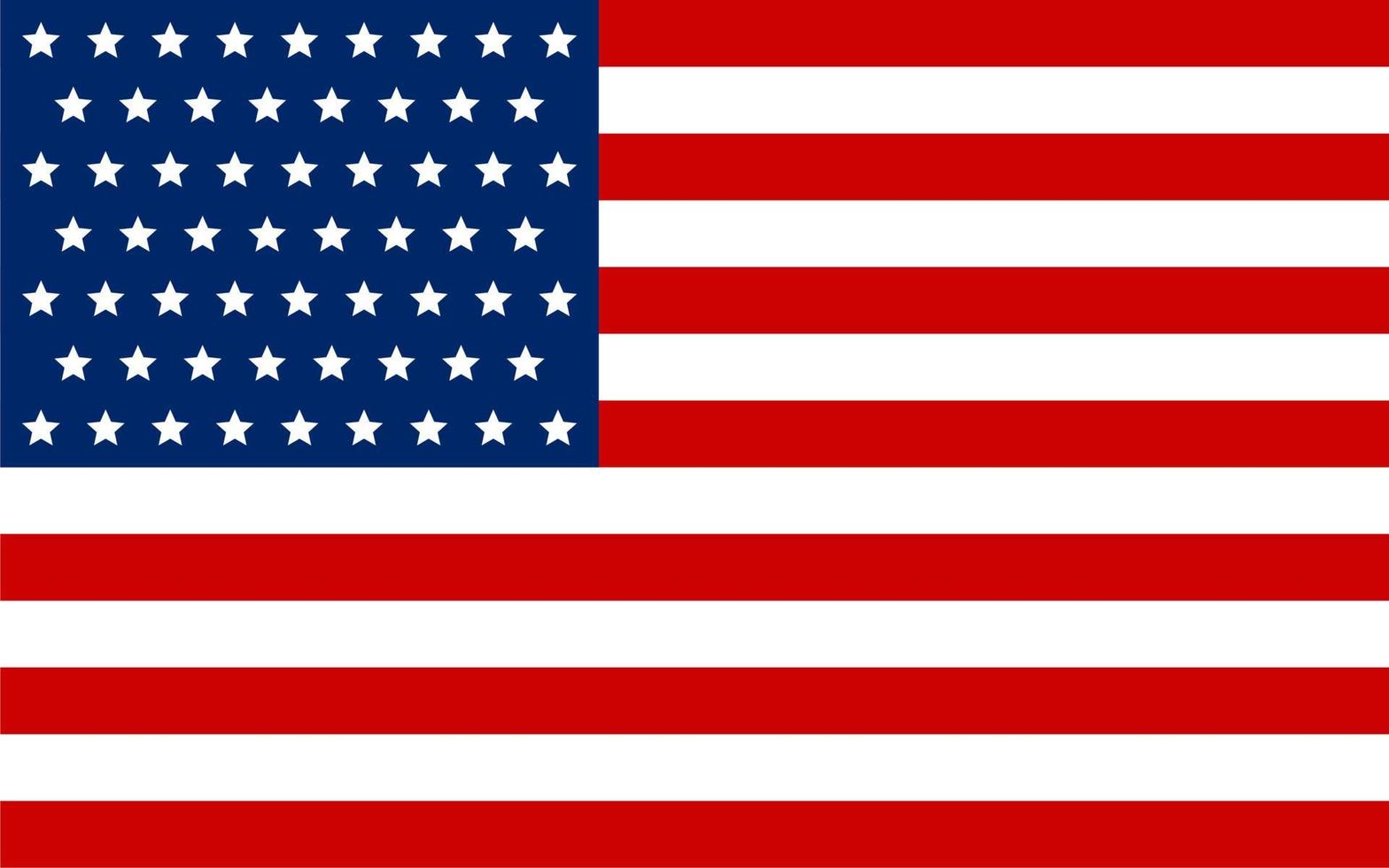 bandera americana sobre fondo blanco vector