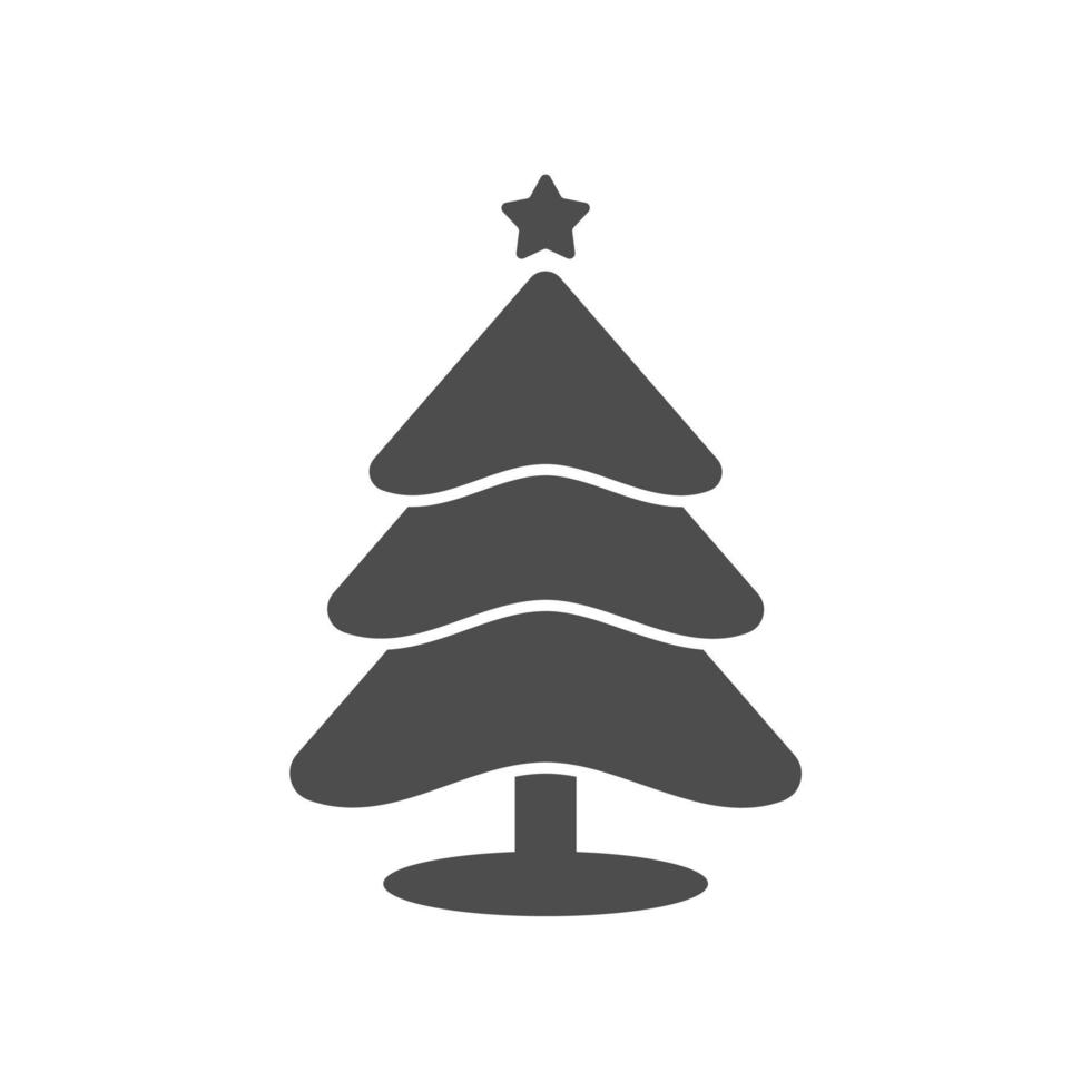 simple christmas tree icon on white background vector