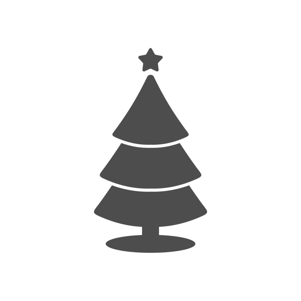 simple christmas tree icon on white background vector