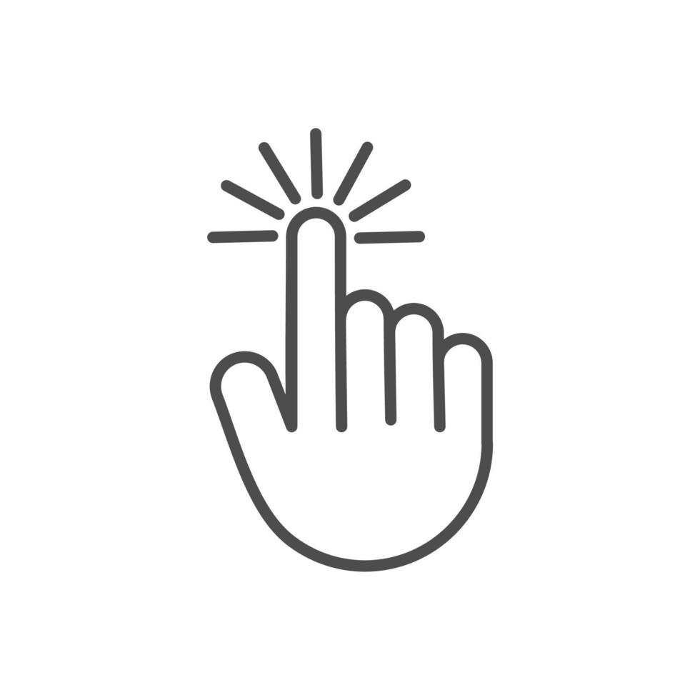 simple icon click with hand shape vector