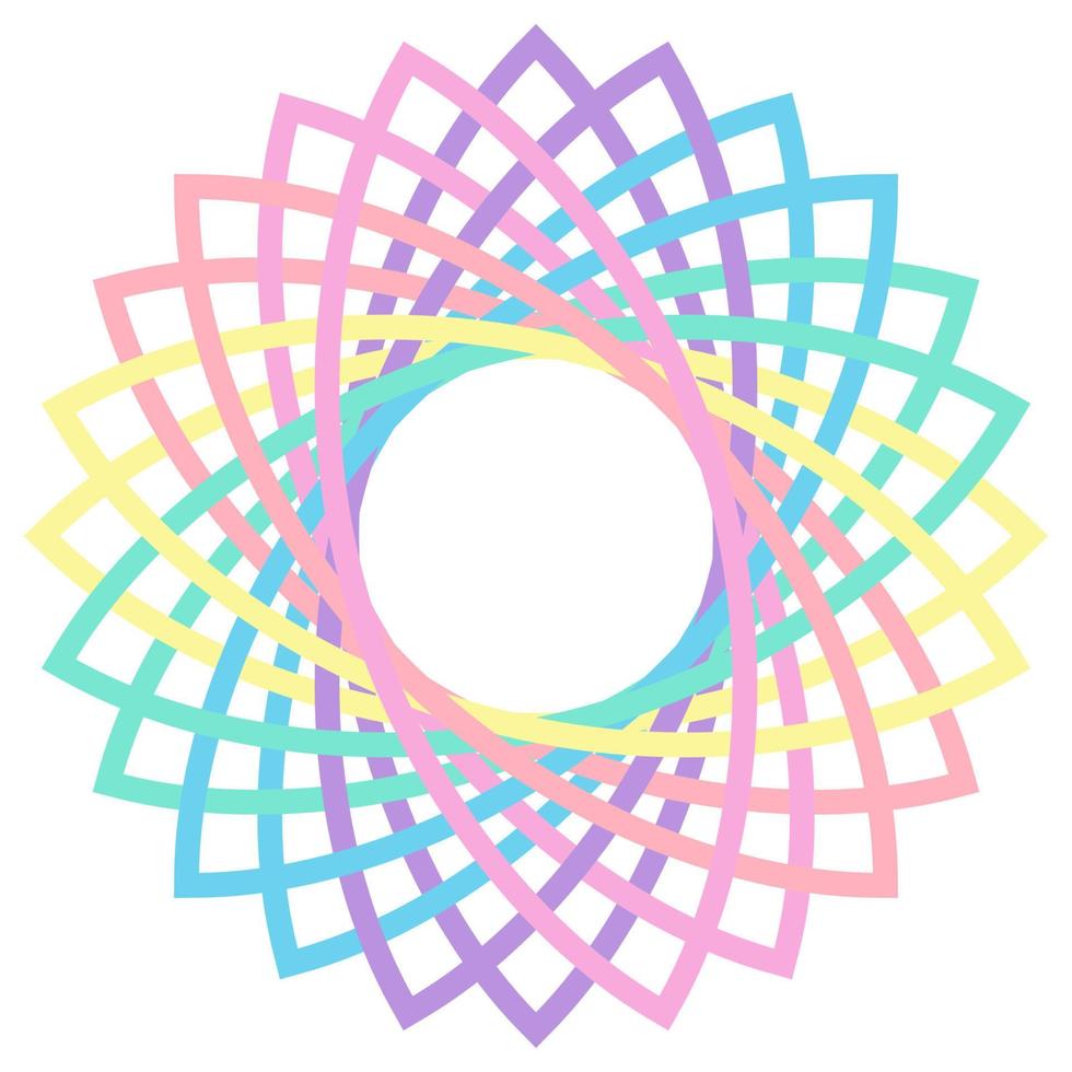 Diseño de espiral de arco iris abstracto aislado sobre fondo blanco. vector