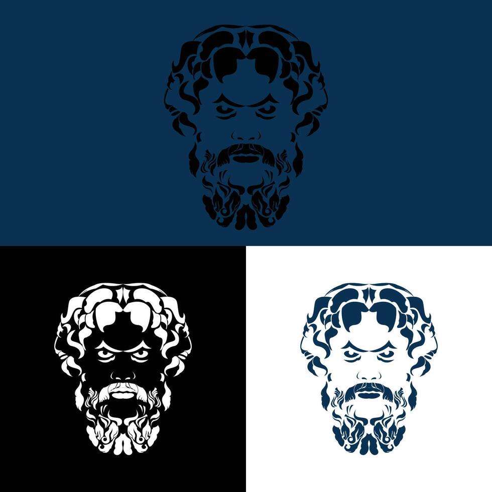 Zeus head illustration design vector