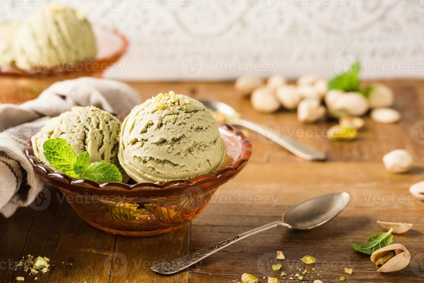 helado de pistacho foto