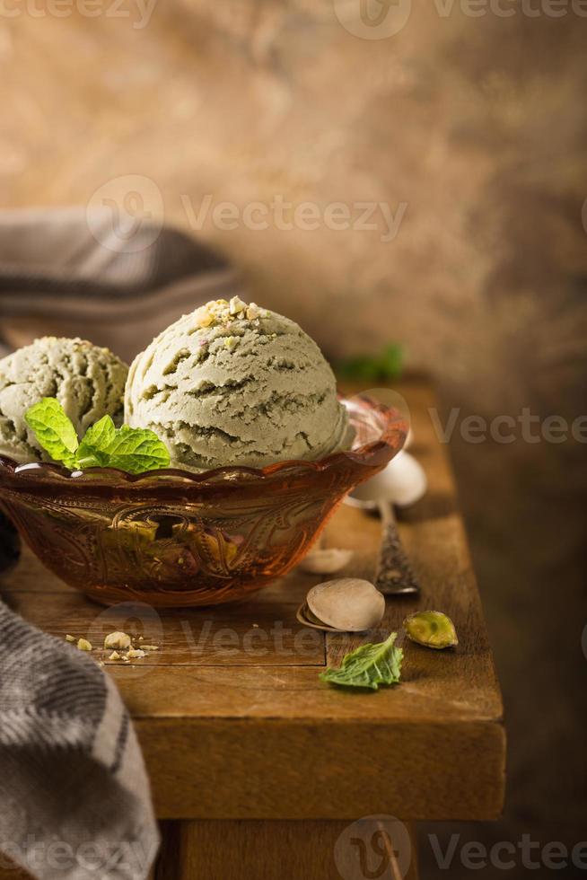 helado de pistacho foto