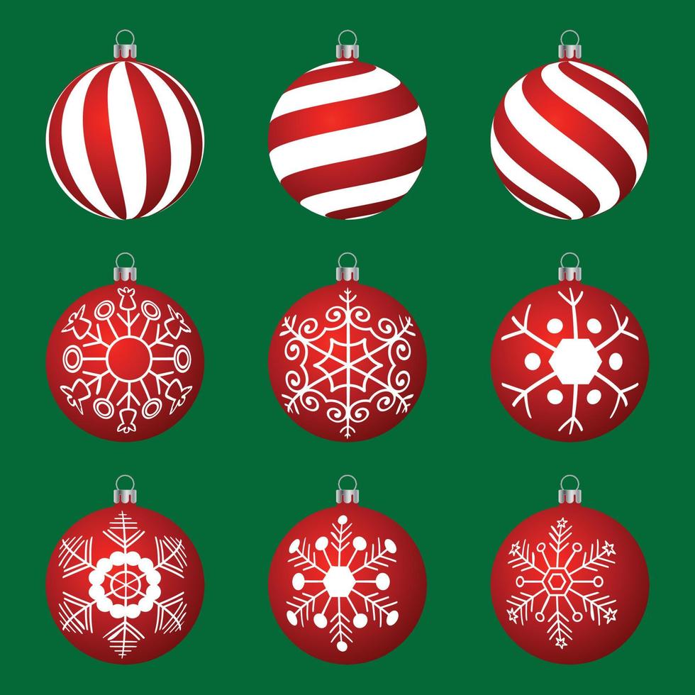 set of Christmas Bell Ornament vector