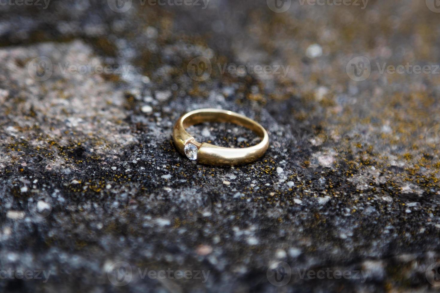 Wedding ring, symbol of love and marriage. Wedding rings creative macro and close up photography. photo