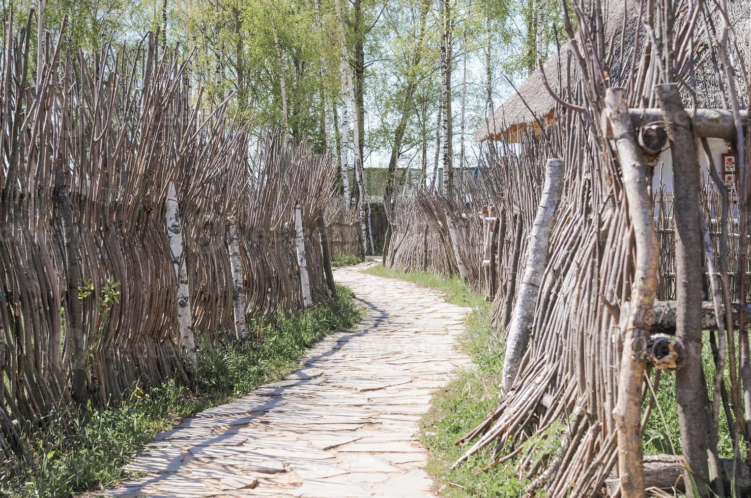 wooden fence village countryside rustic photo