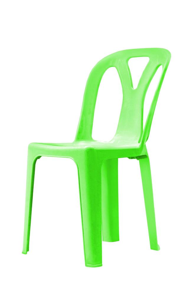Green Plastic chairs isolated photo