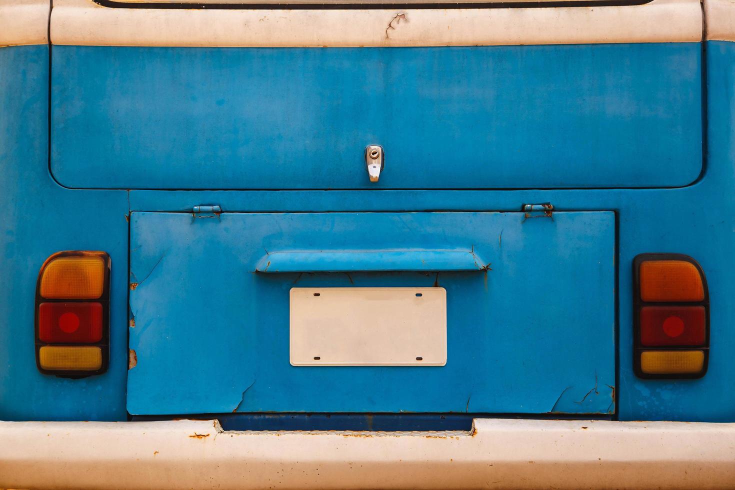 Blue old car trunk   background photo