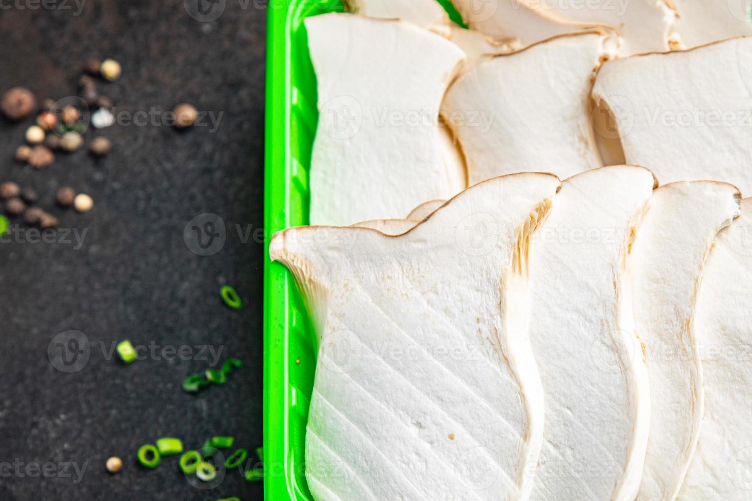 eryngii slice oyster mushroom eringi fresh meal photo