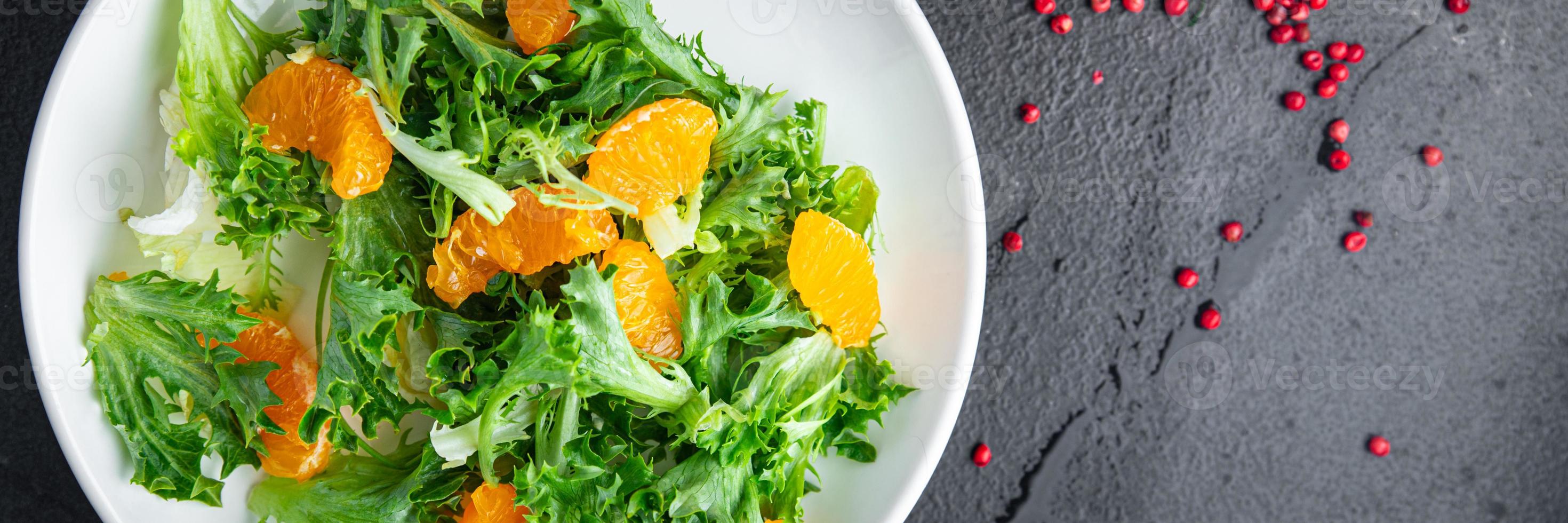 salad orange fillet green leaves mix vegetarianism photo