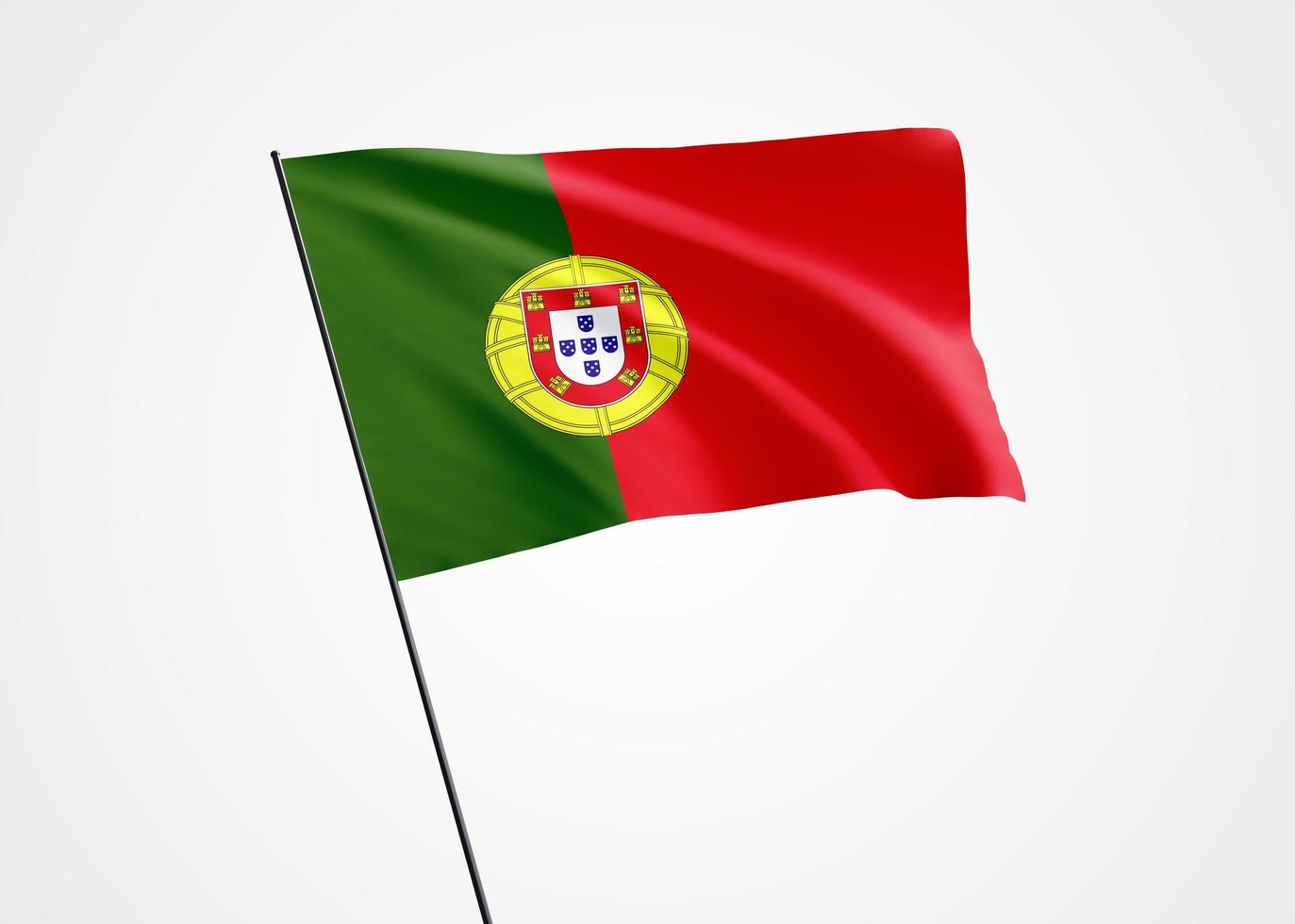 Portugal flag flying high in the isolated background. December 01 Portugal independence day. World national flag collection world national flag collection photo