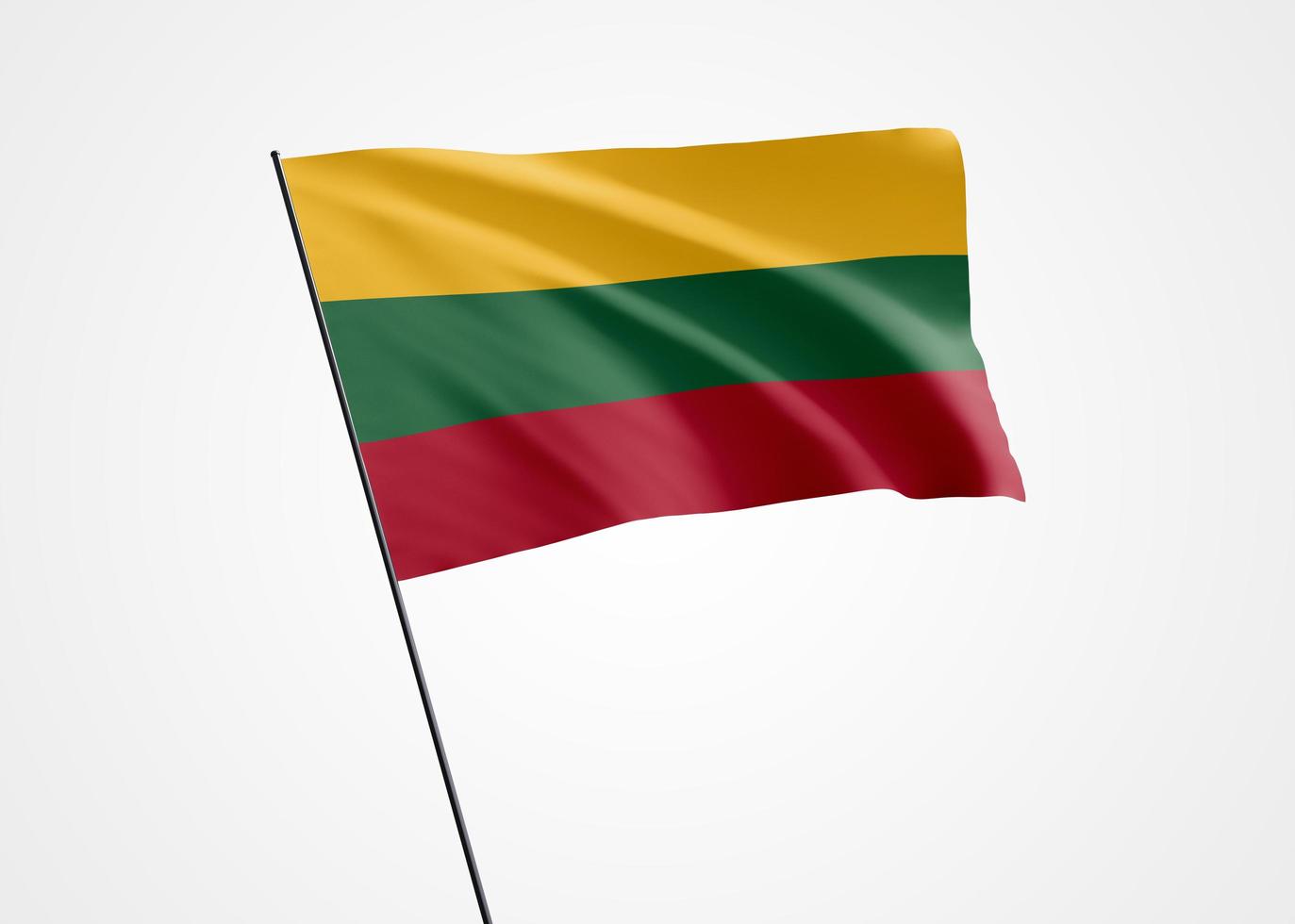 Lithuania flying high in the isolated background. February 16 Lithuania independence day. 3D illustration world national flag collection photo