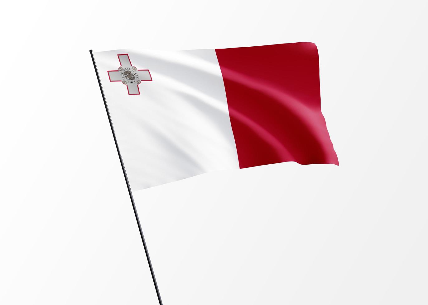 Malta flag flying high in the isolated background Malta independence day. World national flag collection photo
